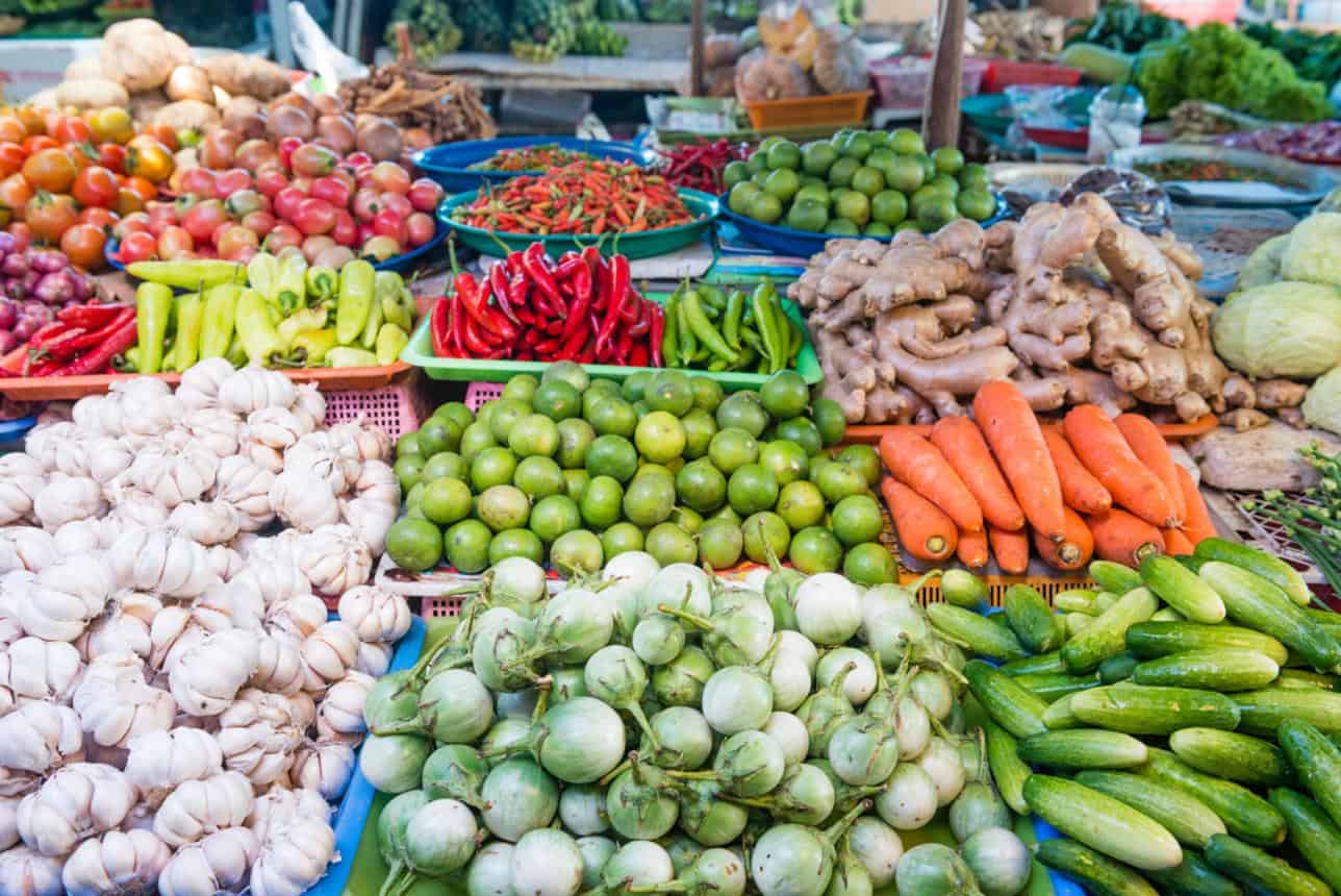 Fresh vegetables at Phuket street market